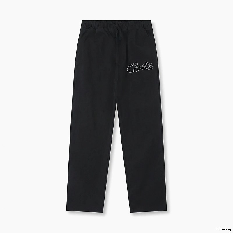 Corteiz minimalist style black long trousers