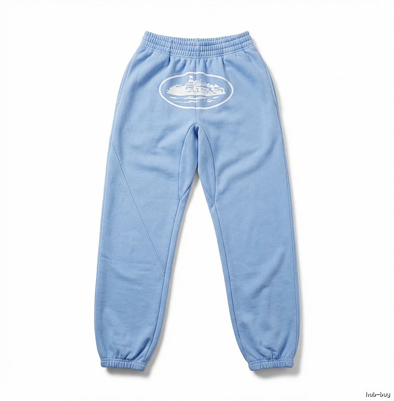 Corteiz Printed Casual Light Blue Pants