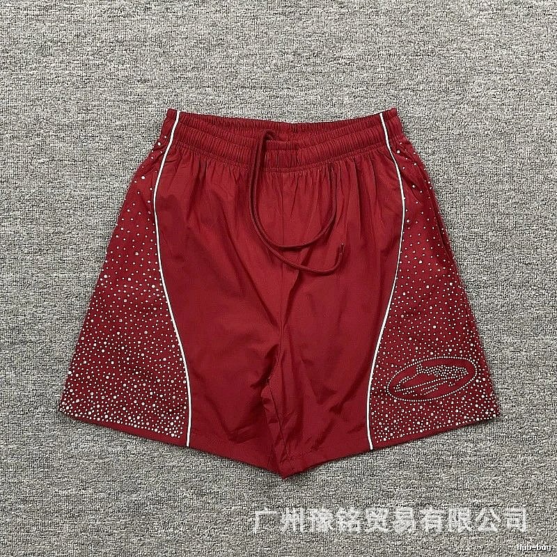 Corteiz Starry Street Style Burgundy Shorts
