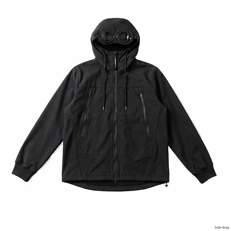 C.P. hooded simple style black coat