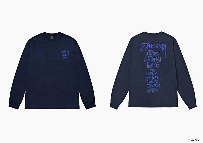 Dark blue hoodie with Stussy graffiti style