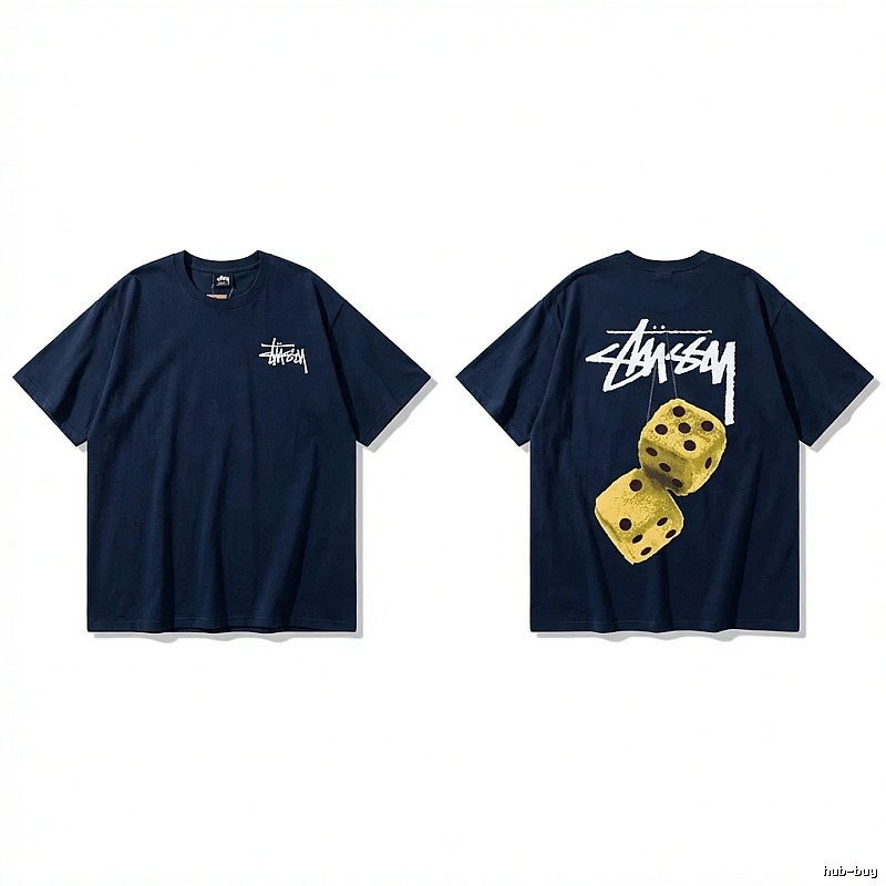 Dark blue T-shirt with Stussy dice pattern
