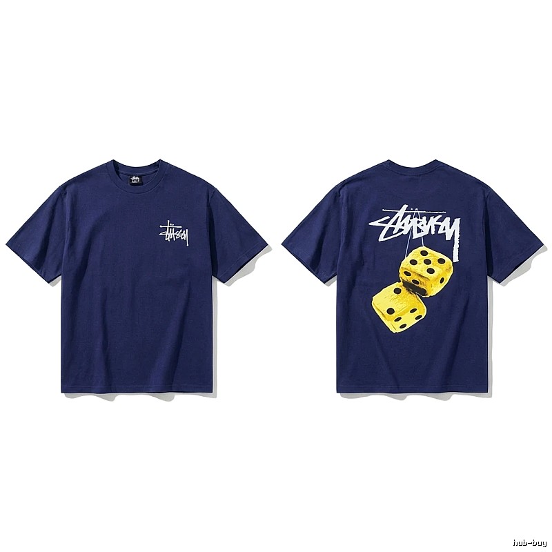 Deep blue T-shirt with Stussy dice print