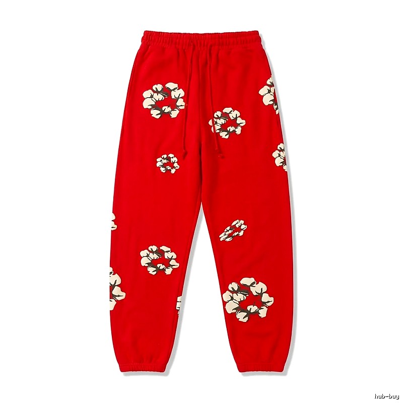 DENIM TEARS Floral Style Red Sweatpants