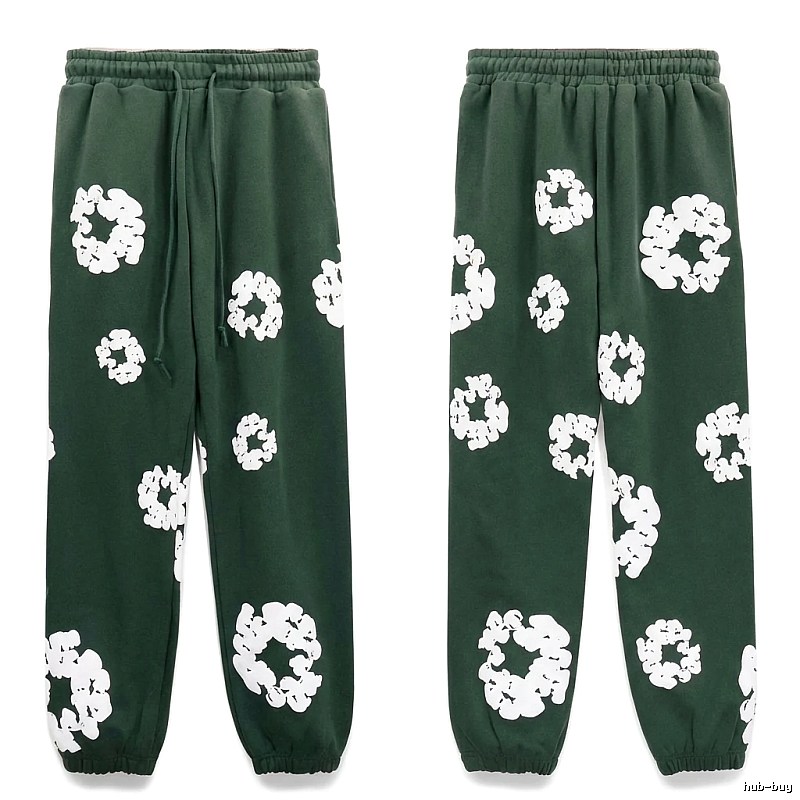 Denim Tears Printed Casual Dark Green Pants
