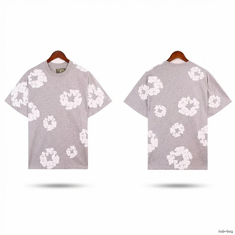 DENIM TEARS Printed Casual Grey T-shirt
