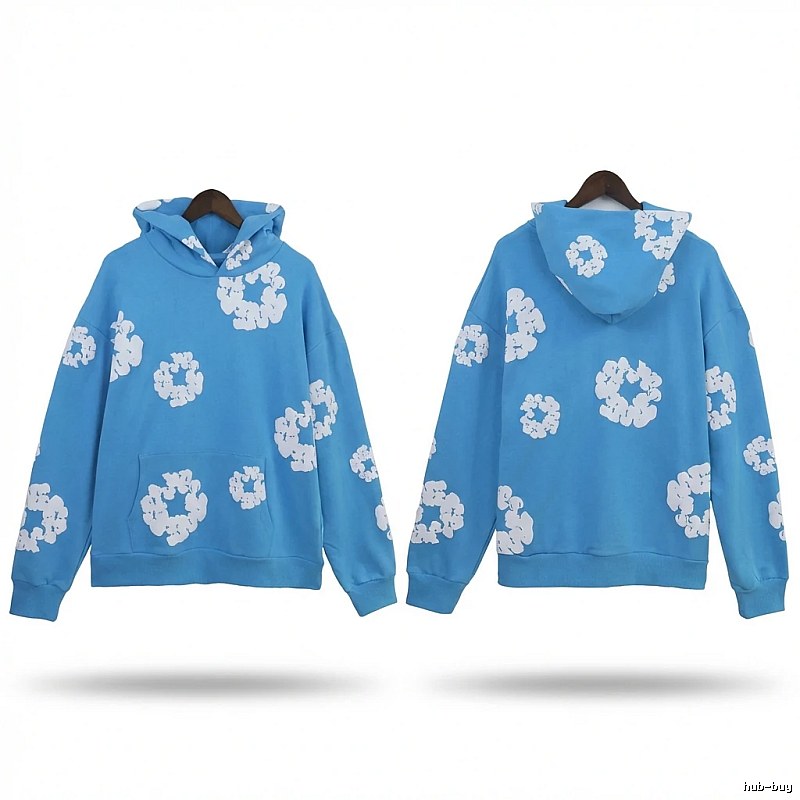 DENIM TEARS Printed Casual Style Blue Sweatshirt