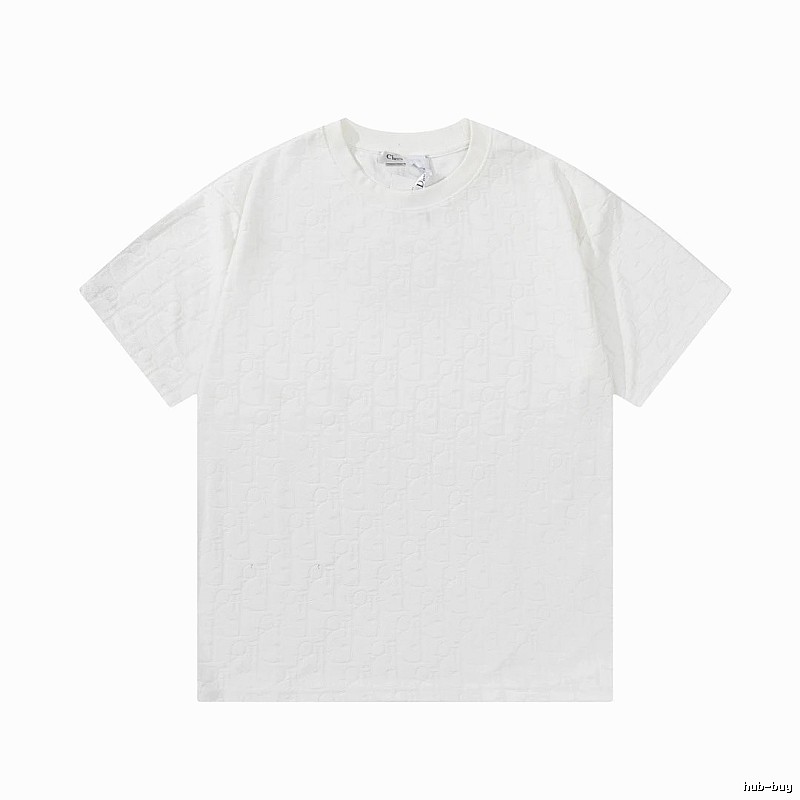 Dior All-over Monogram Print Light Luxury Style White T-Shirt