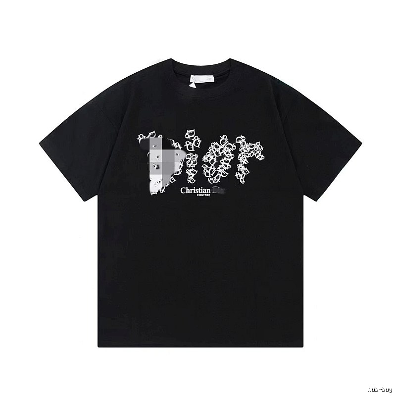Dior Cool & Trendy Style Printed Black Short-sleeve T-shirt