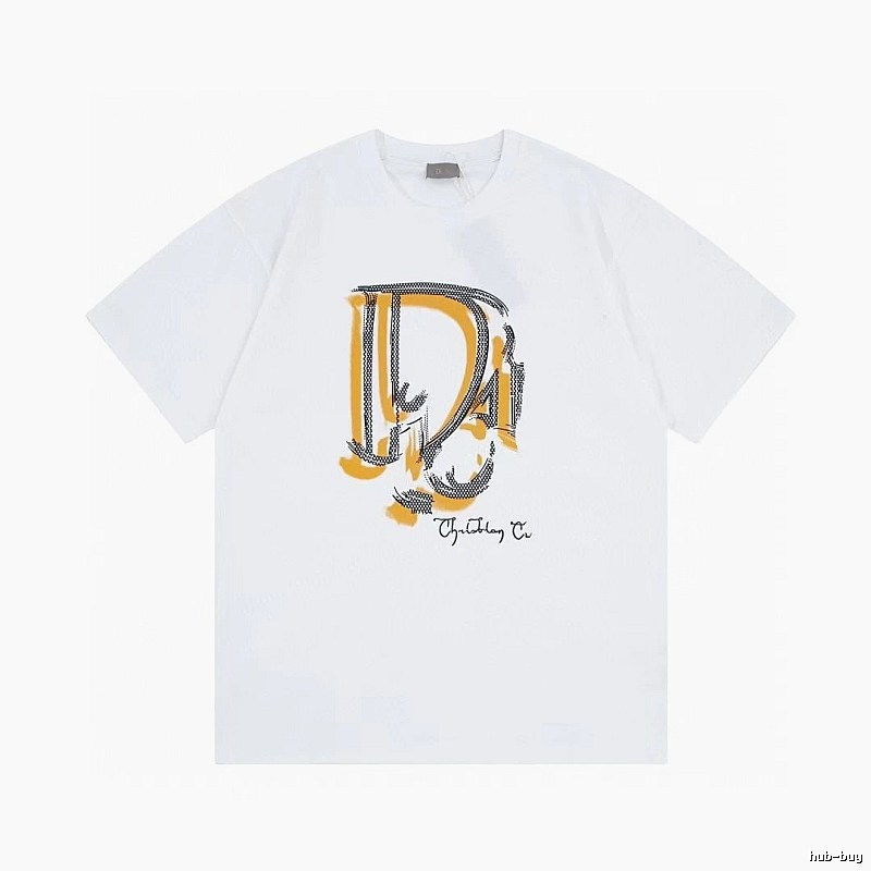 Dior Graffiti Print Casual Style White Short-sleeve T-shirt