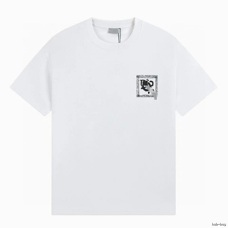 Dior Graffiti Print Minimalist Style White Short-sleeve T-shirt