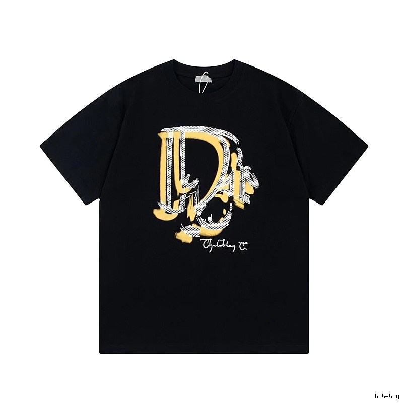 Dior Graffiti Print Street-style Black T-Shirt