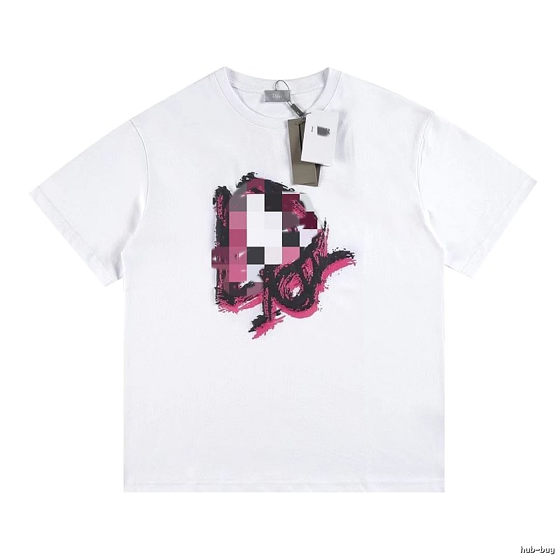 Dior Graffiti Print Street Style White T-Shirt