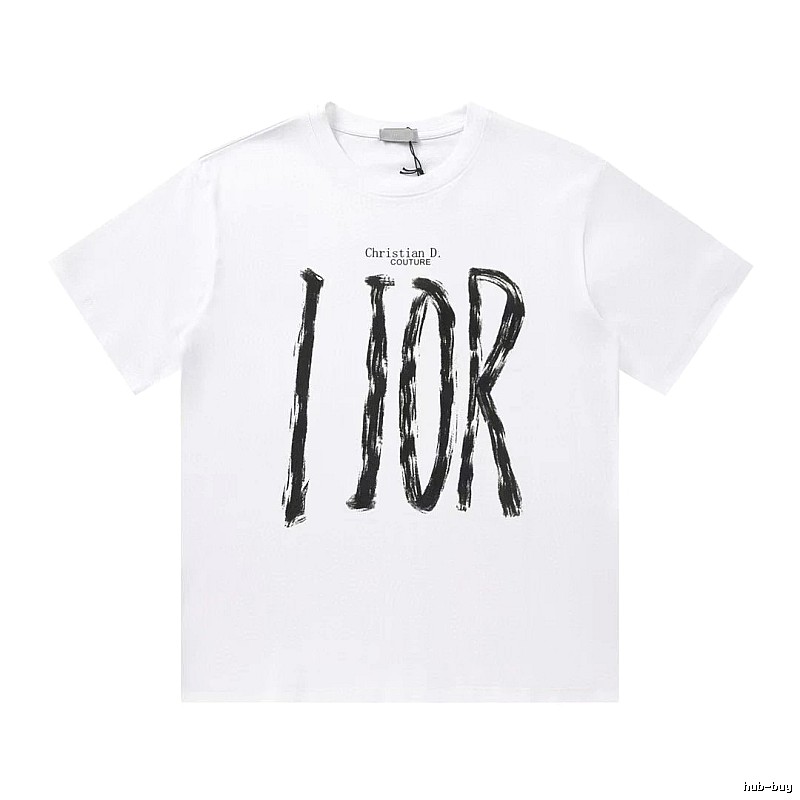 Dior Haute Couture Graffiti Casual Style White T-Shirt