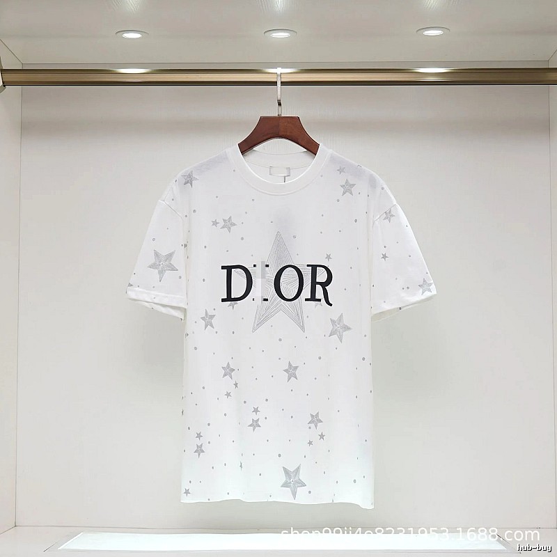 Dior Star Print Cool & Trendy Style White T-Shirt