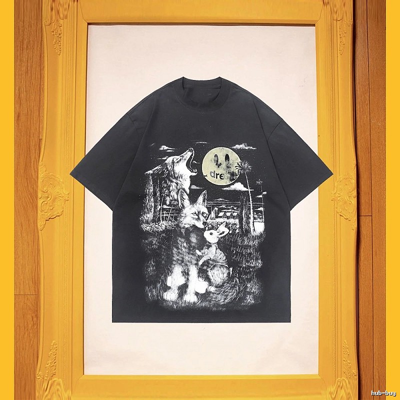 DREW Animal Print Street Style Black T-Shirt