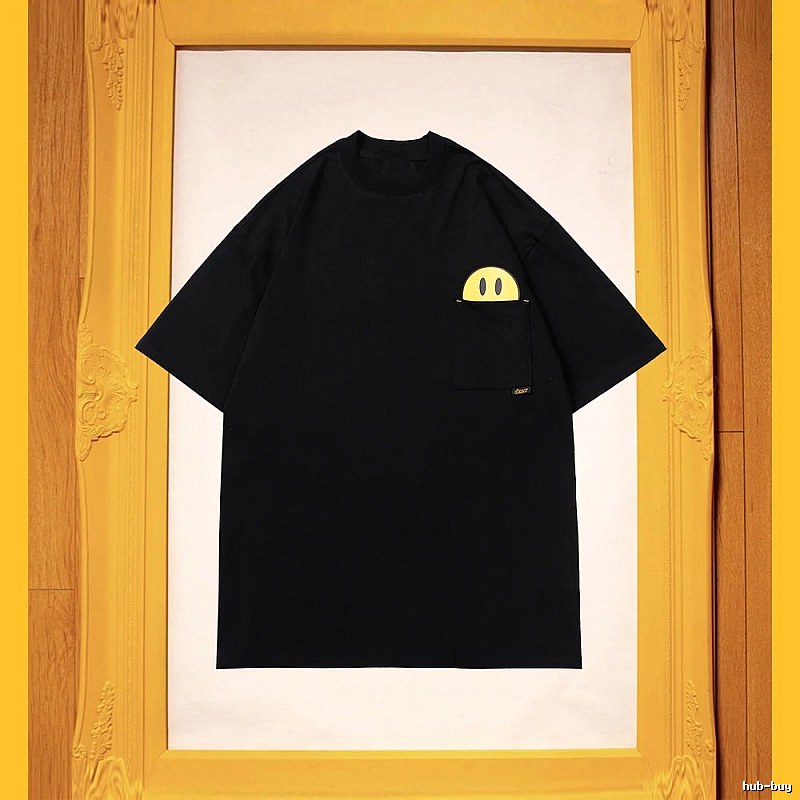 DREW Smiley Series Street Style Black T-Shirt