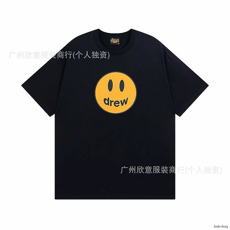 DREW Smiley Street Style Black Short-sleeve T-shirt