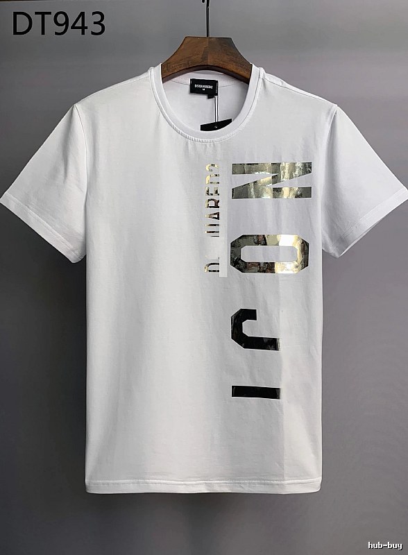 DSQ ICON Foil-stamped Trendy White T-Shirt