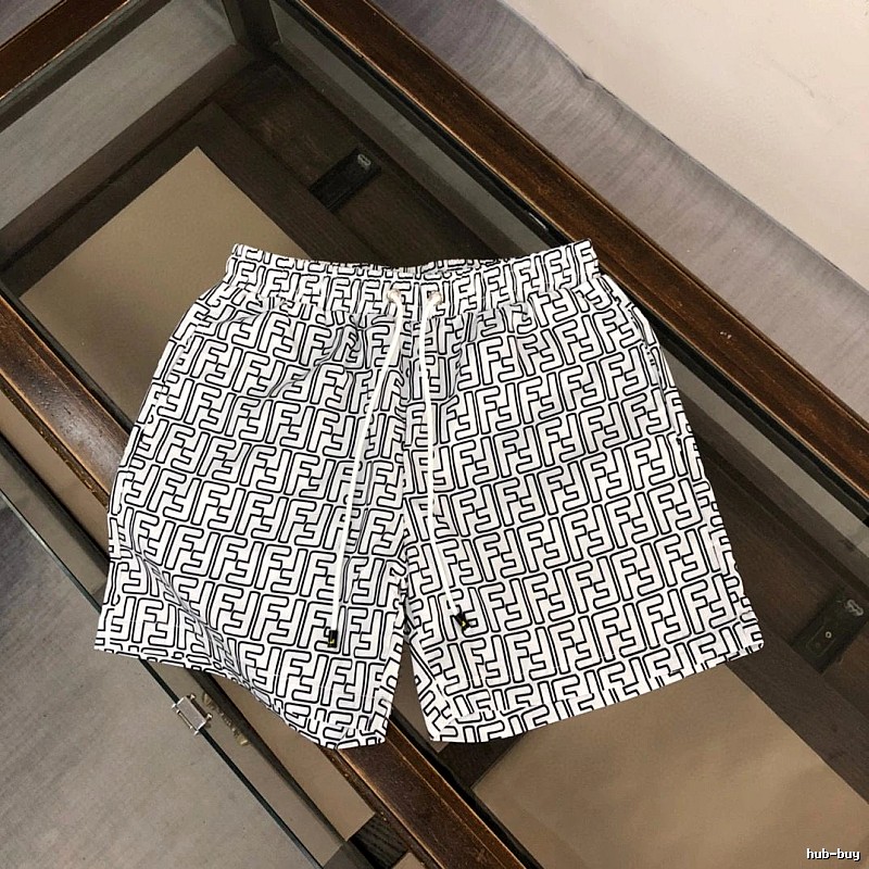 Fendi Double F Monogram Streetwear White Casual Shorts