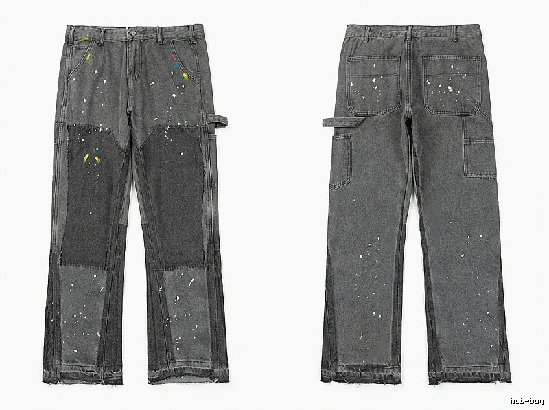 Gallery Dept. Stitched Graffiti Style Grey Pants