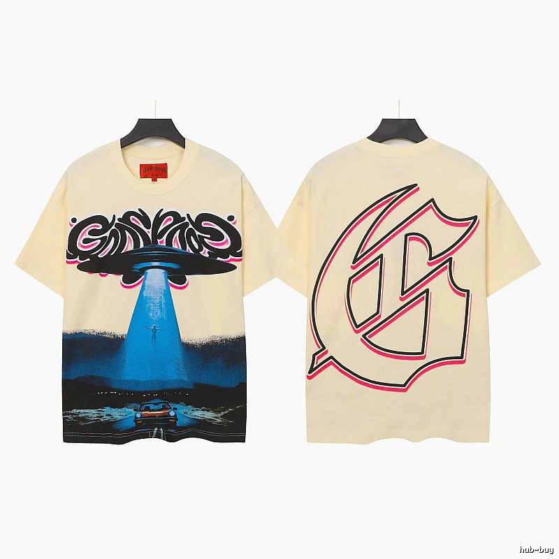 Godspeed Flying Saucer Print Trendy Cool Style Beige T-shirt