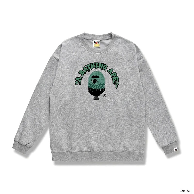 Grey hoodie with Bape Ape Head logo