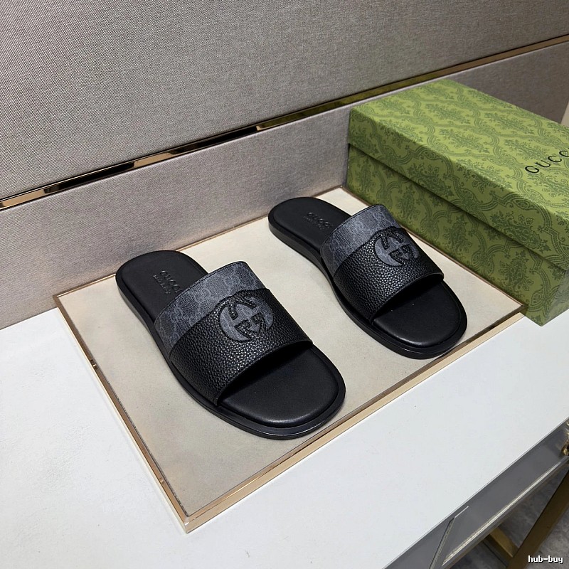 Gucci GG Monogram Casual Black Slides
