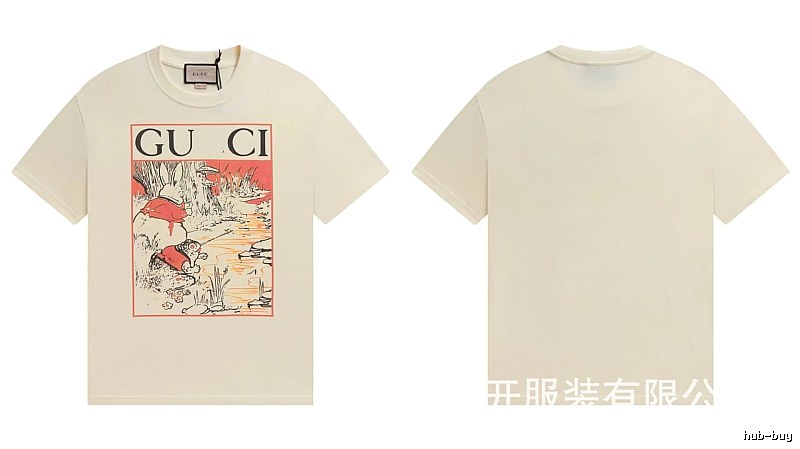 Gucci Vintage Style Illustration Print Off-white T-shirt