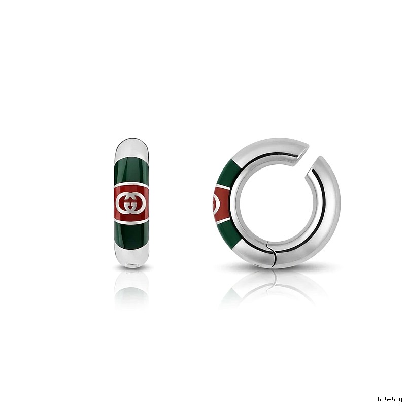 Gucci's classic red and green earrings.