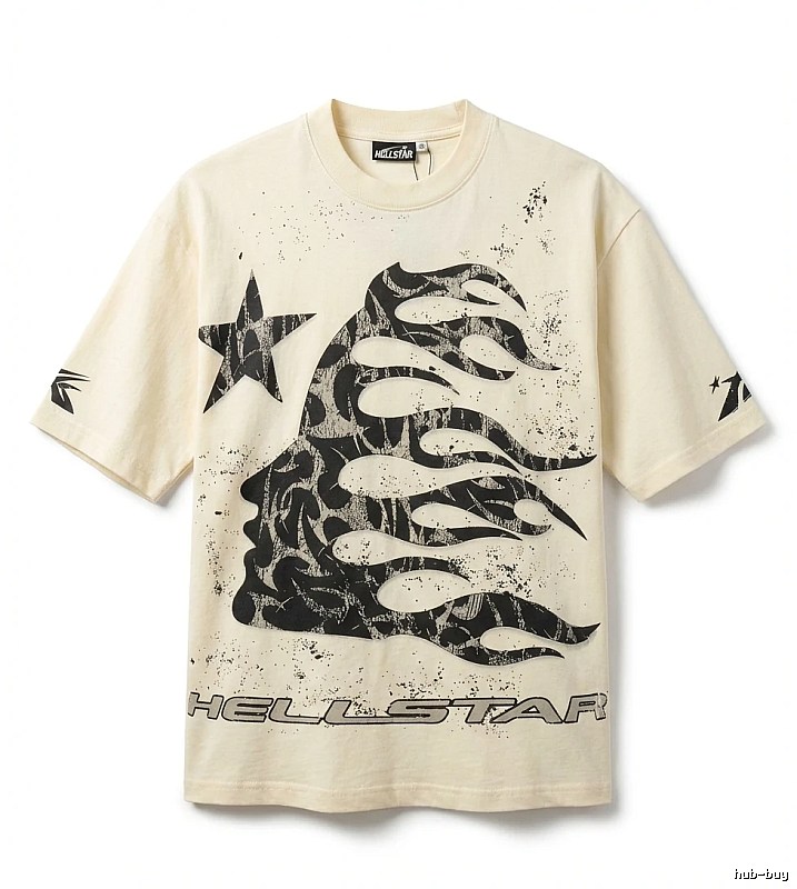 Hellstar Flame Wind Beige T-shirt