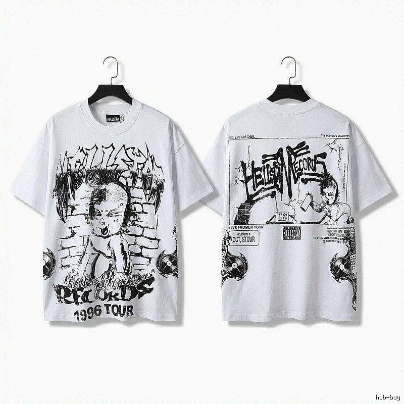 Hellstar graffiti-style white T-shirt