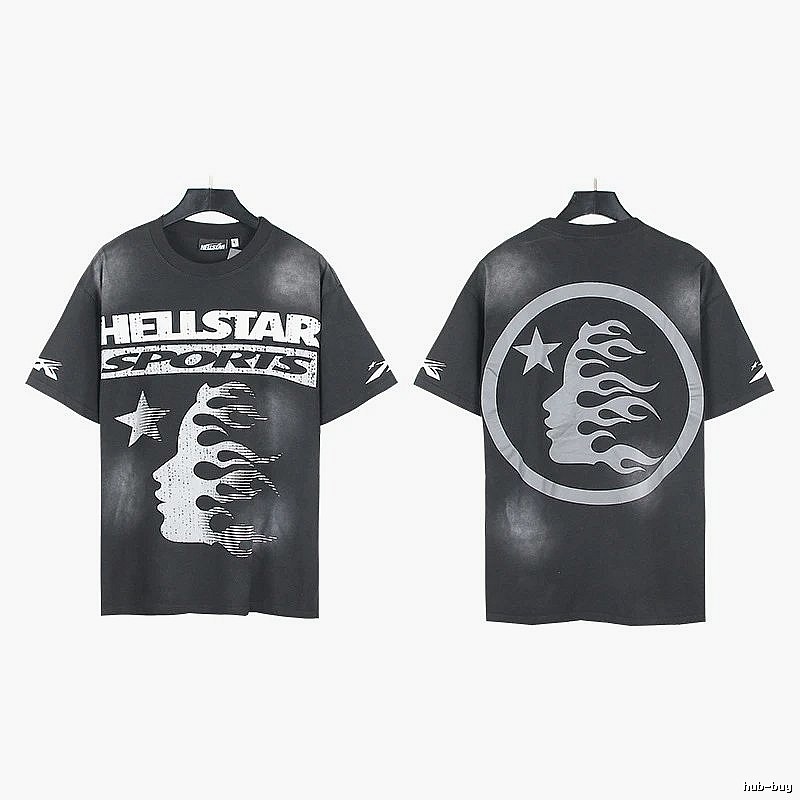 Hellstar Sporty Street Style Black Short Sleeve T-Shirt