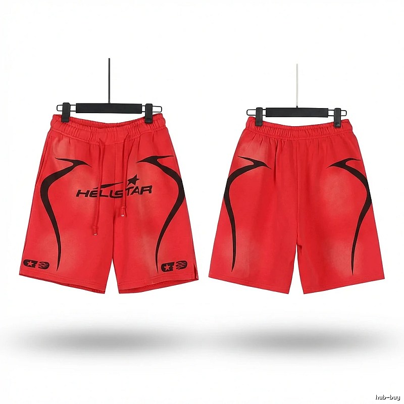 Hellstar trendy and cool style red shorts