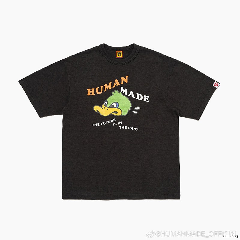 HUMAN MADE Green Duck Print Vintage Black T-Shirt