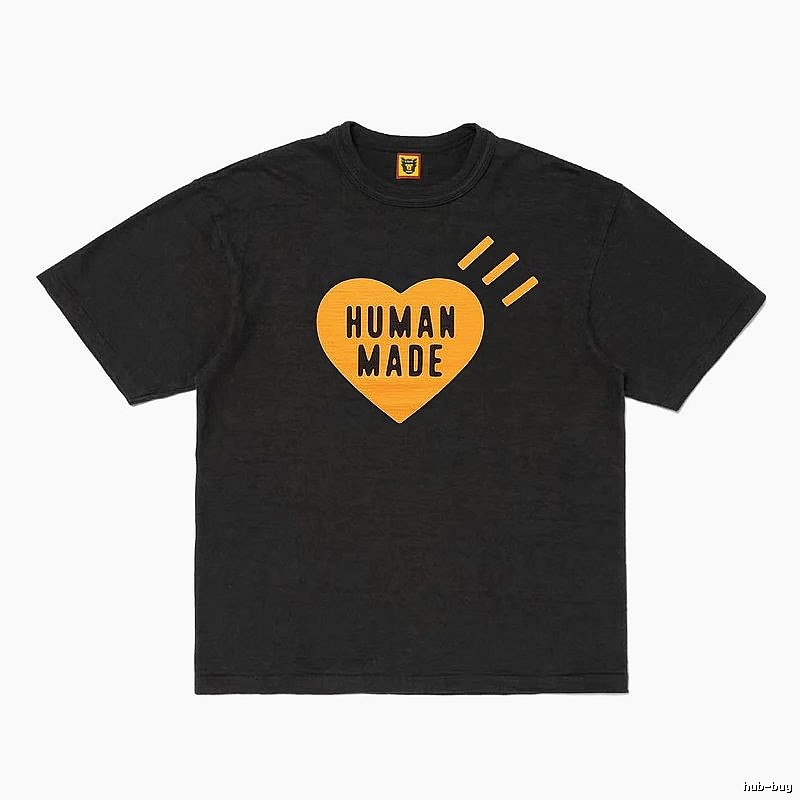 Human Made Travel Heart logo T-shirt Black Green Human with Modern Look