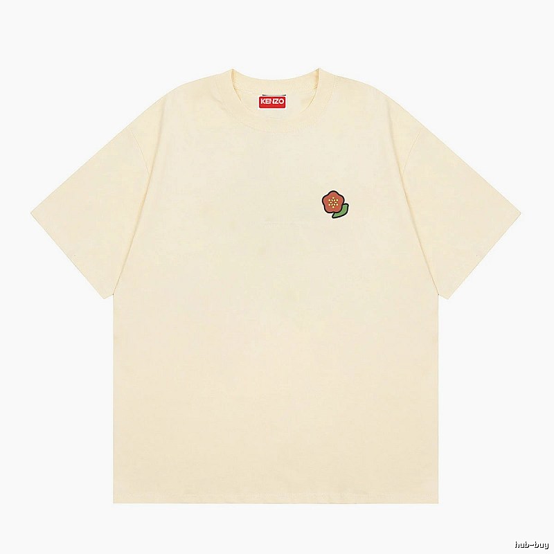 KENZO Embroidered Little Flower Casual Style Off-white T-shirt