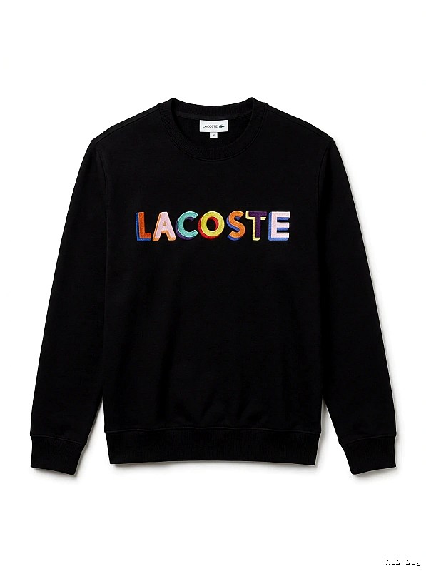 Lacoste Colorful Letter Style Black Sweatshirt