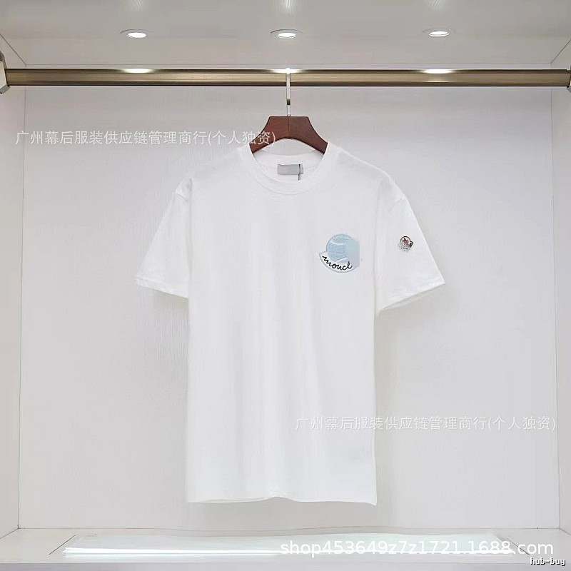 Moncler Embroidered Casual-style White T-Shirt