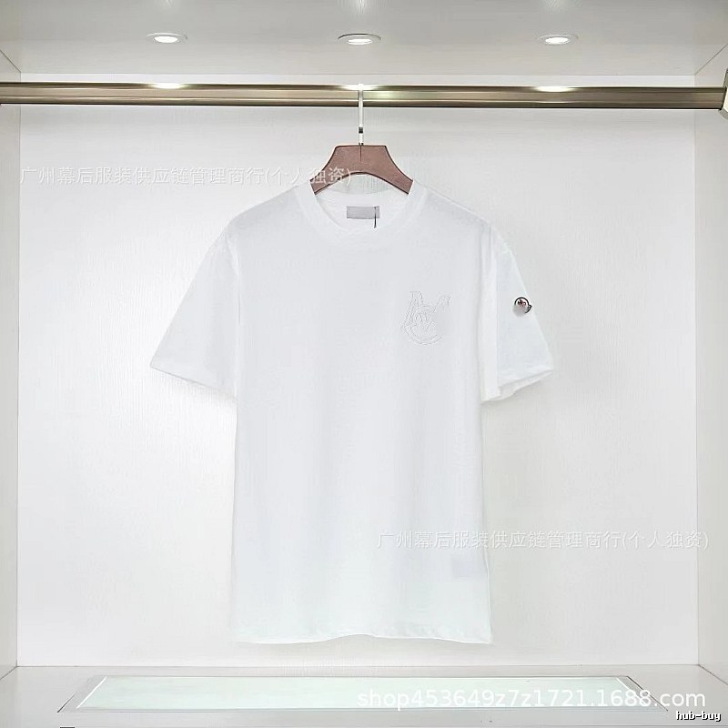 Moncler Embroidered Collection Casual-style White T-Shirt