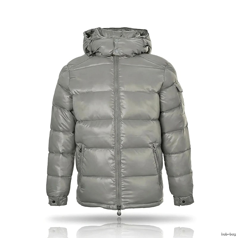 Moncler hooded fashionable grey down jacket