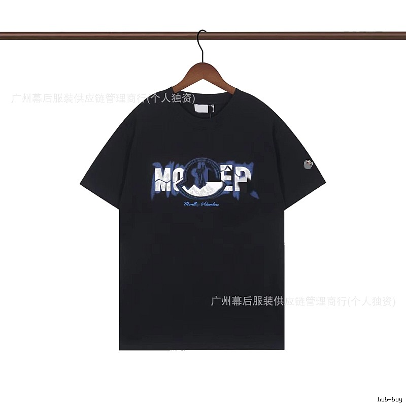 Moncler Letter Print Casual Black T-Shirt