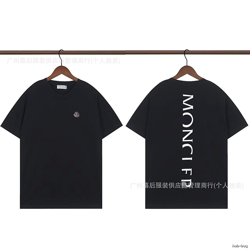 Moncler Letter Print Casual Style Black T-Shirt