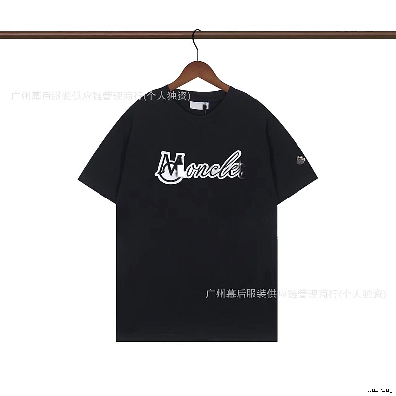 Moncler Printed Collection Streetwear Style Black T-Shirt