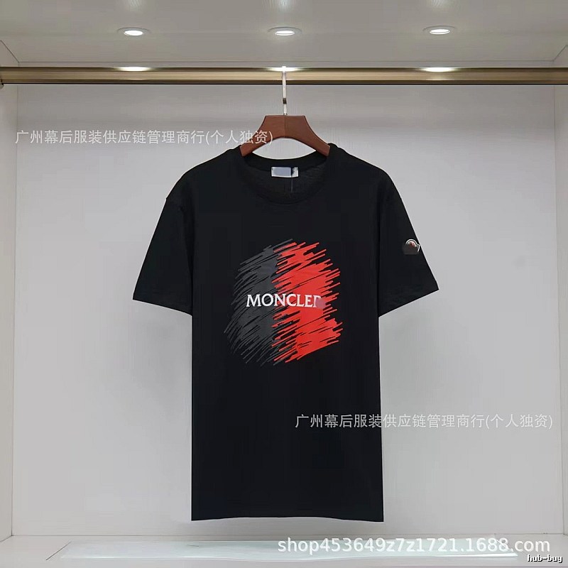 Moncler Printed Trendy Style Black Short-sleeve T-shirt