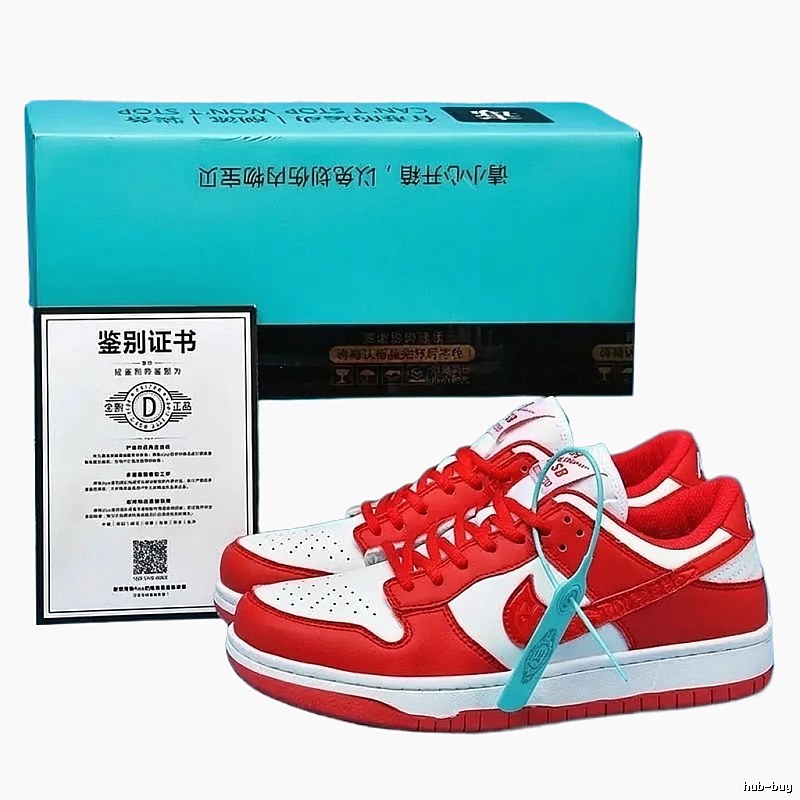 Nike Dunk Red and White Trendy Cool Board Shoes
