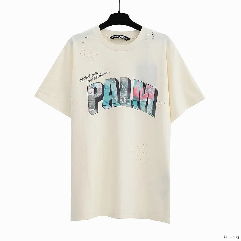 Palm Angels Daily Logo T-shirt White Palm Tree with Visual Detail