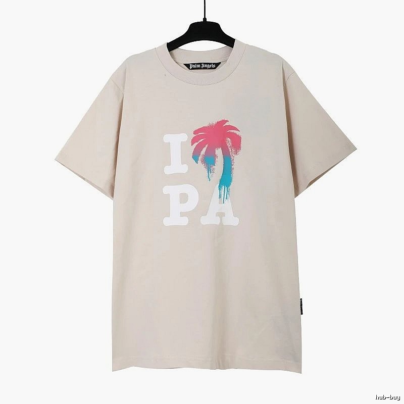 Palm Angels Monogram Logo T-shirt White Palm Tree for Casual Outfits