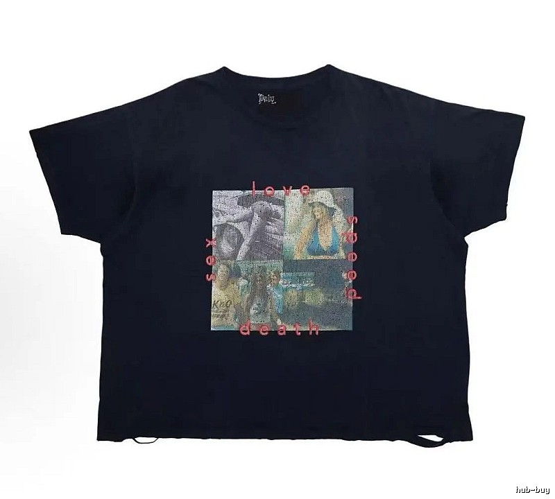 Paly Hollywood Collage Vintage Black T-Shirt