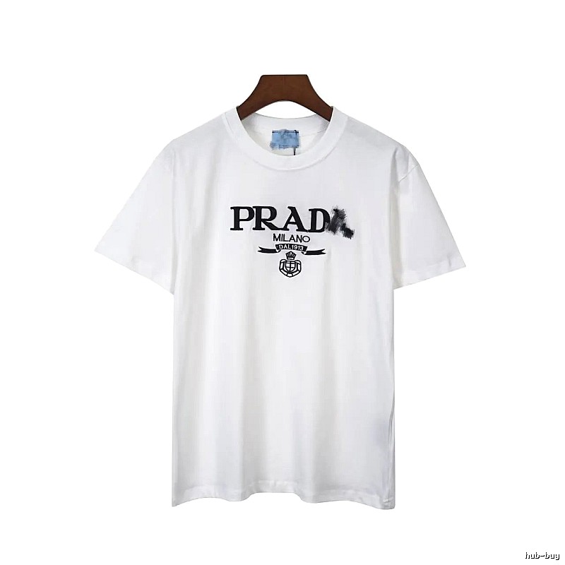Prada Classic Logo Minimalist Style White T-Shirt